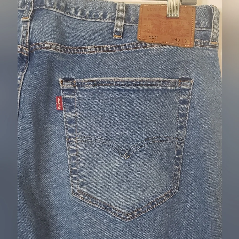 Levis 501 BIG E Button Fly Blue Jeans Size 40 X 32